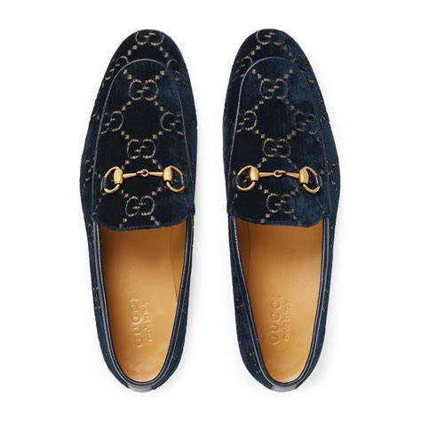 gucci velvet blue jordaan loafer|Gucci jordaan loafer sale.